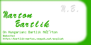 marton bartlik business card